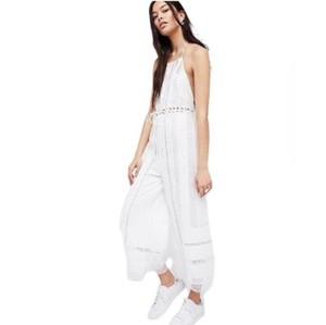 Free People Sydney Sky White Halter Jumpsuit Sz XS
