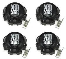 4x NEW XD Series Wheel Center Caps Gloss Black fits 8 Lug XD797 Spy XD798 Addict