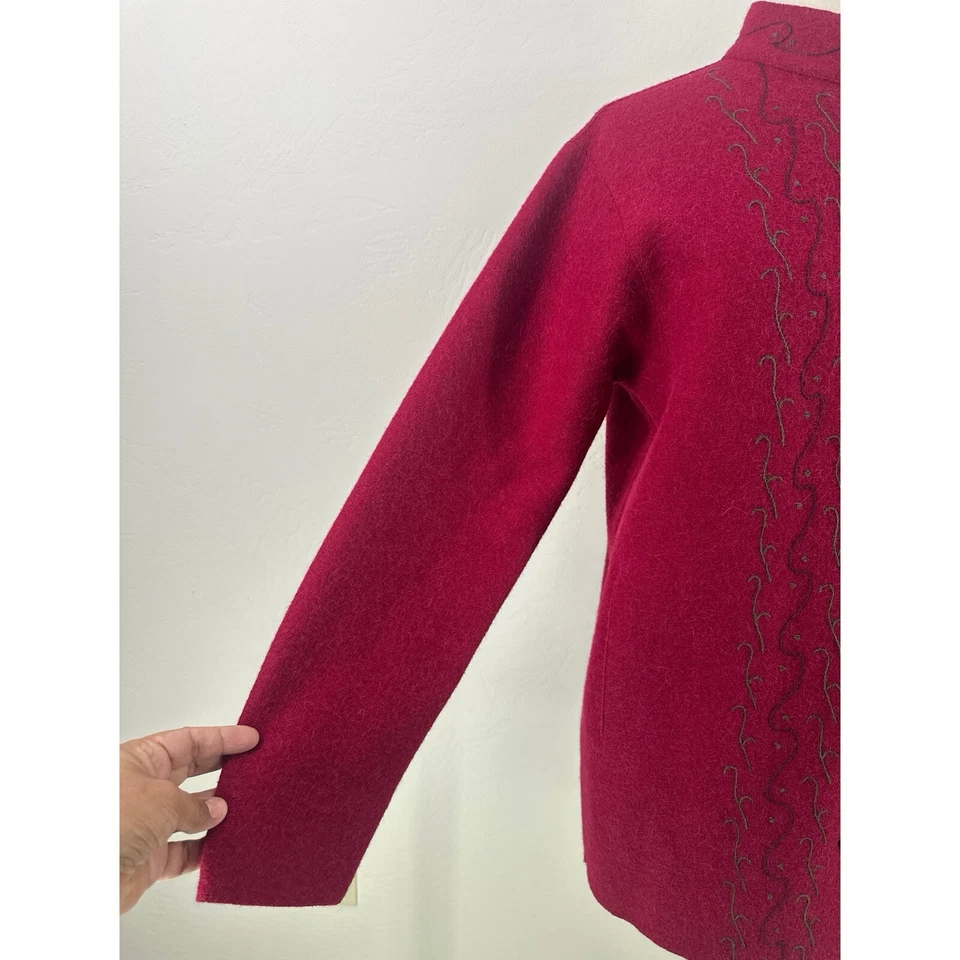 Chaqueta para mujer J. Jill 60 % alpaca 40 % lana bordada con botones talla S Foto 3 de 4