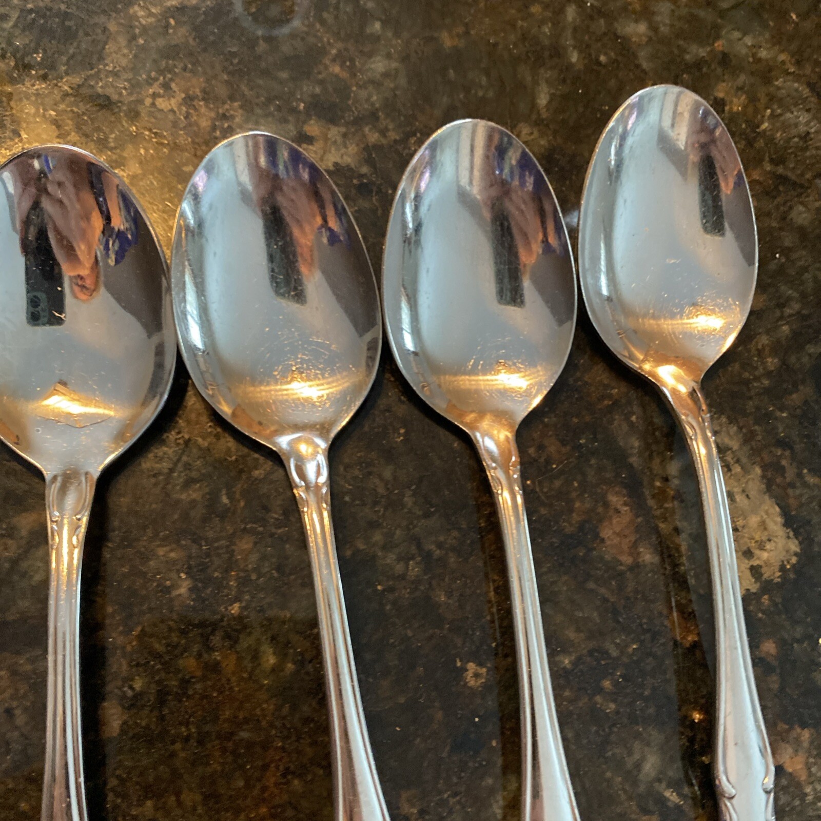True Silverware Oneida ARBOR ROSE Stainless TRUE ROSE Silverware Flatware 6 Soup Spoons ...