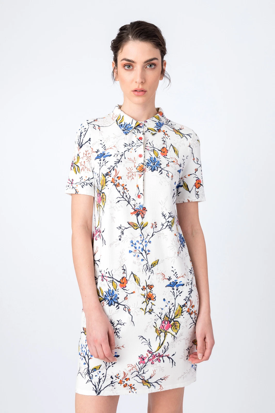 OFF WHITE IVKO Abito stampato motivo erbario bianco sporco