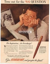 1945 Eversharp Skyliner Pen WWII Soldier Daydreaming about His Girl Vintage Ad 