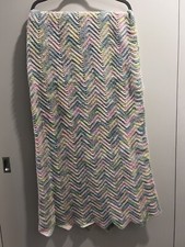 Crochet Zig Zag Afghan Blanket Throw Pastel Rainbow Chevron Pattern Granny 40x52