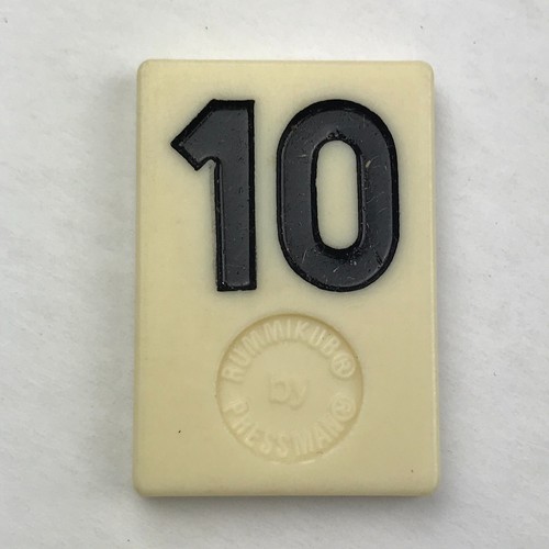 Piastrella di ricambio Rummikub vintage anni 70 80 numero pezzo #10 gioco nero inciso