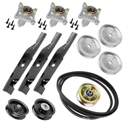#ad 48quot; Deck Spindles Blade Pulley Belt Rebuild Kit for Husqvarna GTH2648 48quot; Deck $140.98