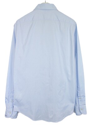SUITSUPPLY Slim Fit Formal Shirt Men's XLARGE Blue Button Up Long