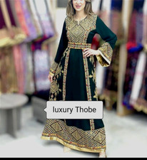 Elegant Embroidered Wedding custom dress Arabic Abaya Handmade Maxi Thobe