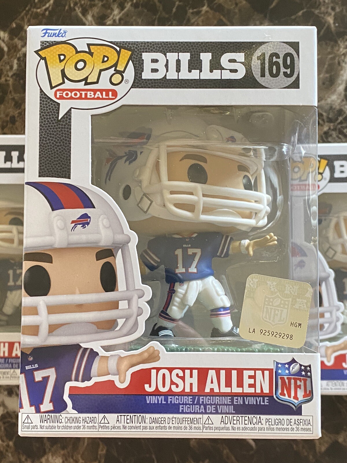Funko Pop! Camiseta Deportiva De Josh Allen De La Nfl 169 Billetes De Búfalo Con Protector ¡Como Nueva!