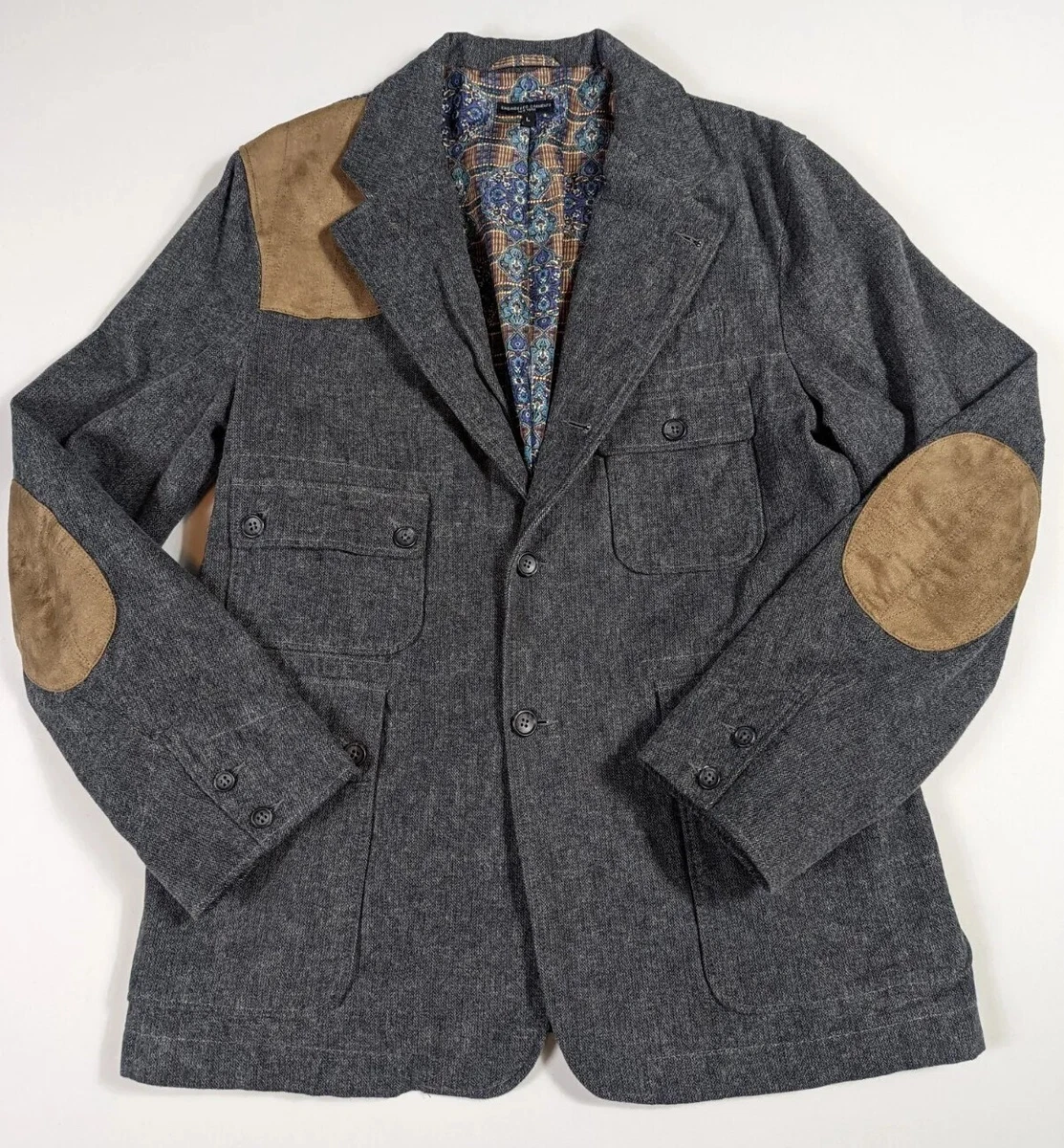 Jacket with shoulder patches clearance
