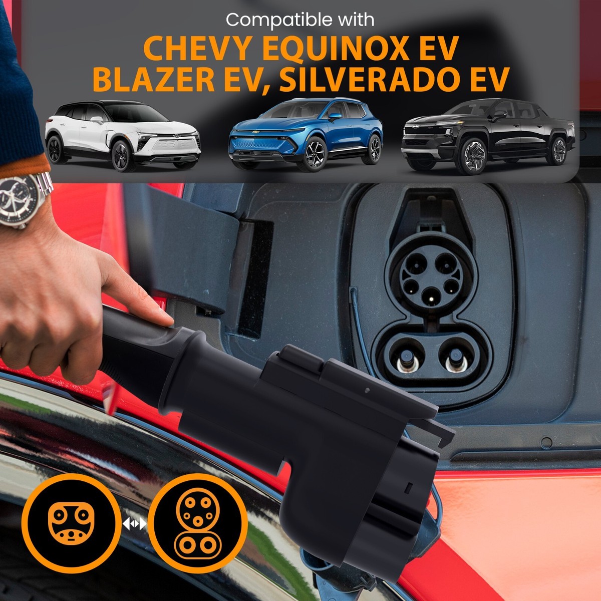 Tesla Supercharger NACS to CCS1 Adapter for Chevy Equinox, Blazer