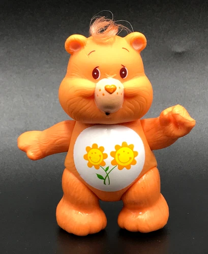 VINTAGE Care Bears FRIEND BEAR Kenner 1983 Poseable 3" Sunflowers