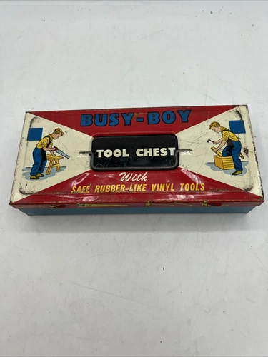Vintage Ohio Art Bryan Busy Boy Toy Metal Tin Tool Chest Box Only