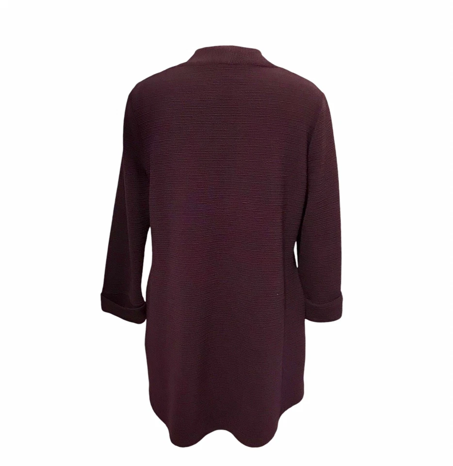 Joseph Ribkoff Long Knit Jacket Deep Plum Artsy Office Women’s Sz 10 - Image 4 of 4