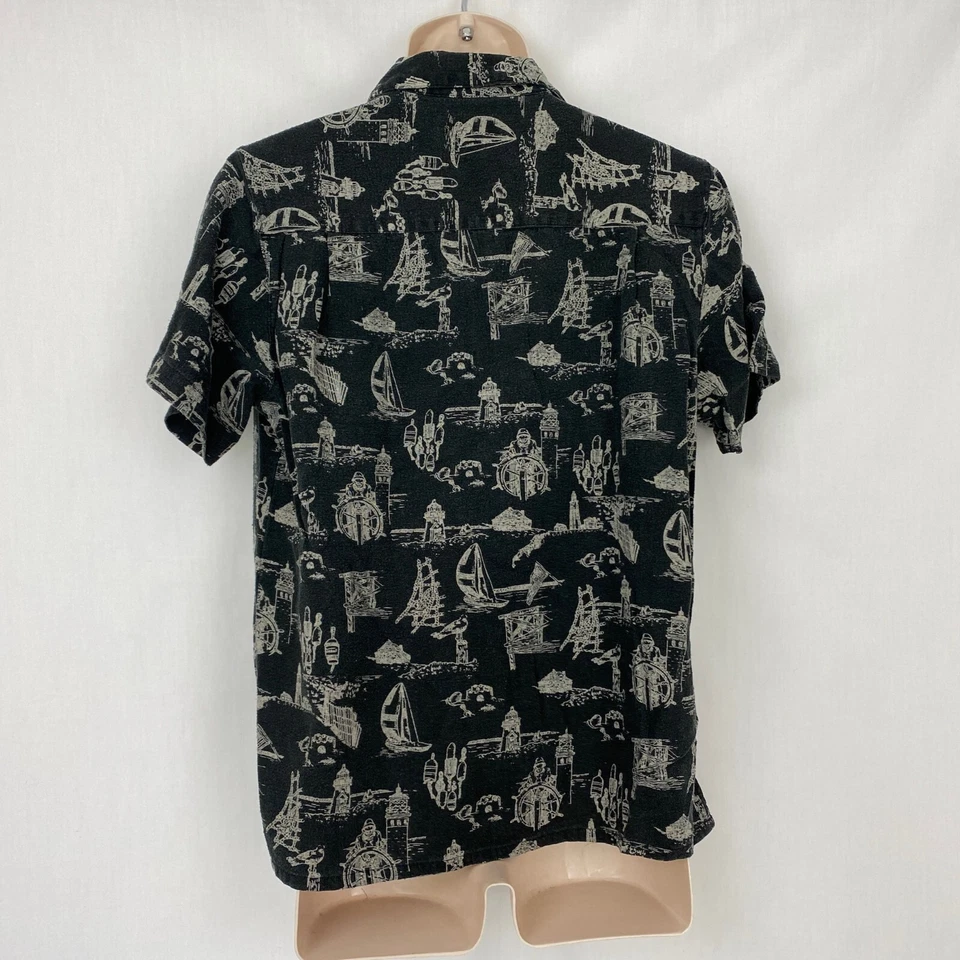 Robert Louis Silk Button Up Shirt Mens Large Tropical Yacht Rock Sailing Vintage - Image 3 of 4