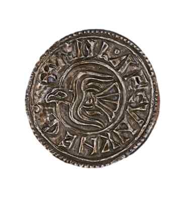 Wikingermünze Kühlschrank Magnet Silberharz heidnisch nordisch Rabe Runen Reproduktion Geschenk