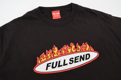 Full Send Nelk Boys Burner Tee Flames Fire Logo Graphic T-Shirt Tee Mens XL