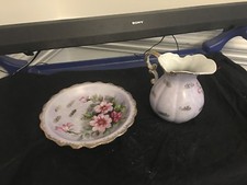 ARNART 5TH AVENUE HAND PAINTED DISH AND PITCHER 2062 BOWL SET