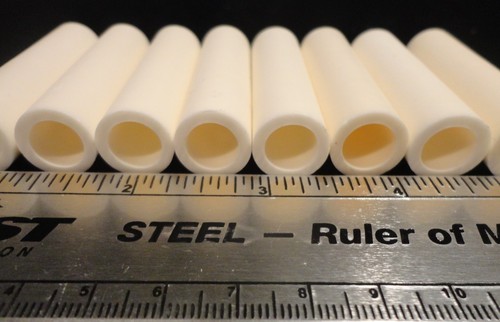 LOT OF TWO 0.575" OD x 2.190” HIGH PURITY ALUMINA CERAMIC TUBE No.: 195 - Picture 8 of 11