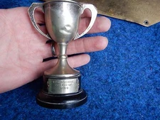 WHARFEDALE FOOTBALL LEAGUE TROPHY MINIATURE RUNNERS UP 1958 - 59  PLATE 