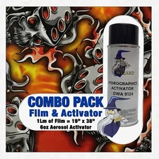 hydrographic film / activator Red Flaming Dice Skulls hydro dip dipping wizard