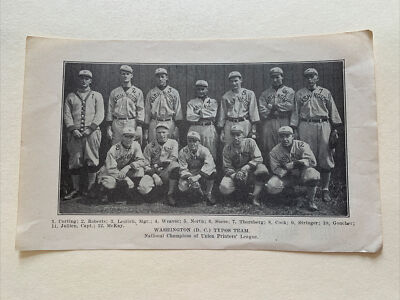 Washington D.C. Typos Union Printers' League 1913 Baseball 5X7 Team Picture