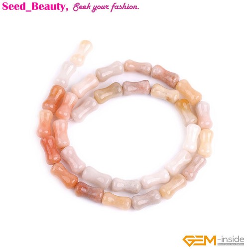 Bamboo Bone Agate Jade Natural Gemstone Loose Beads For Jewelry Making 15" 30pcs - Picture 38 of 86