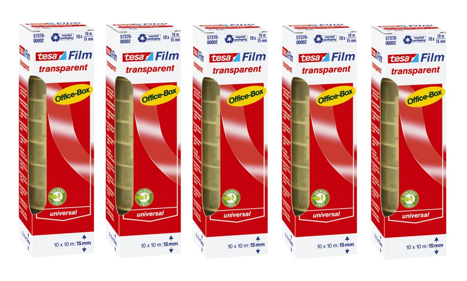 50 Rollen Tesa Tesafilm® transparent Nr. 57370, 15 mm x 10 m
