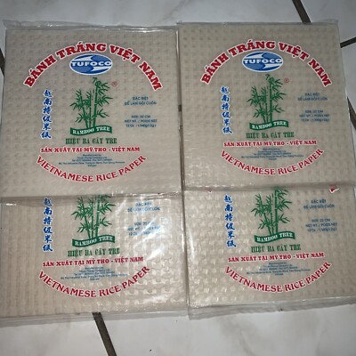 (4) Spring Roll Rice Paper Bamboo Tree - Banh Trang Viet Nam Ba Cay Tre 22cm