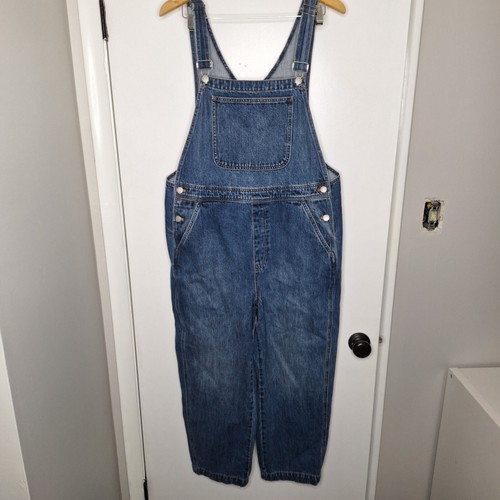 Madewell Relaxed Denim Overalls Ankle Length In Irwell Wash Blue Size XL