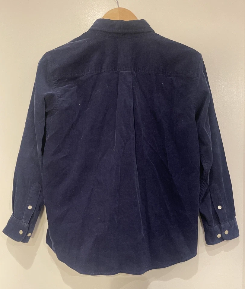 Camisa Talbot Niños Niños Sólida Azul Marino Pana 100% Algodón Abotonada Azul Marino Talla 12 Foto 4 de 4