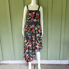 NICOLE MILLER Collection Silk Floral Asymmetrical Hem Dress 6