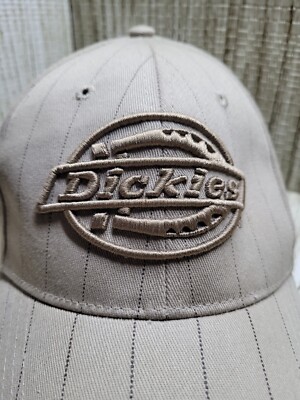 Dickies Men's Base Cap Khaki Pinstriped 7 5/8 - 7 3/4 Fitted Hat