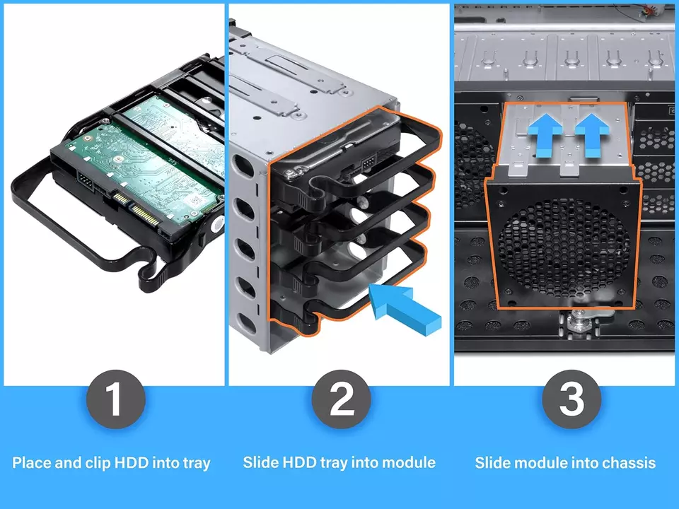 4U Server Chassis 11 Bay Server Case 8X 3.5 + 3X 5.25 HDD, ATX, Rackmount Server - Image 4 of 4