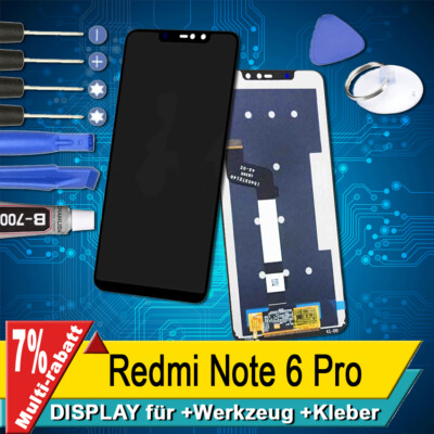 Display Für Xiaomi Redmi Note 6 Pro Komplettes Bildschirm Lcd Touch Schwarz +