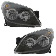 Vauxhall Astra H Mk5 2004-2011 Headlights Headlamps Black 1 Pair Left & Right