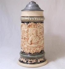 Large Antique German Beer Stein High Relief F.Proelss by S.P.Gerz #380B c.1900