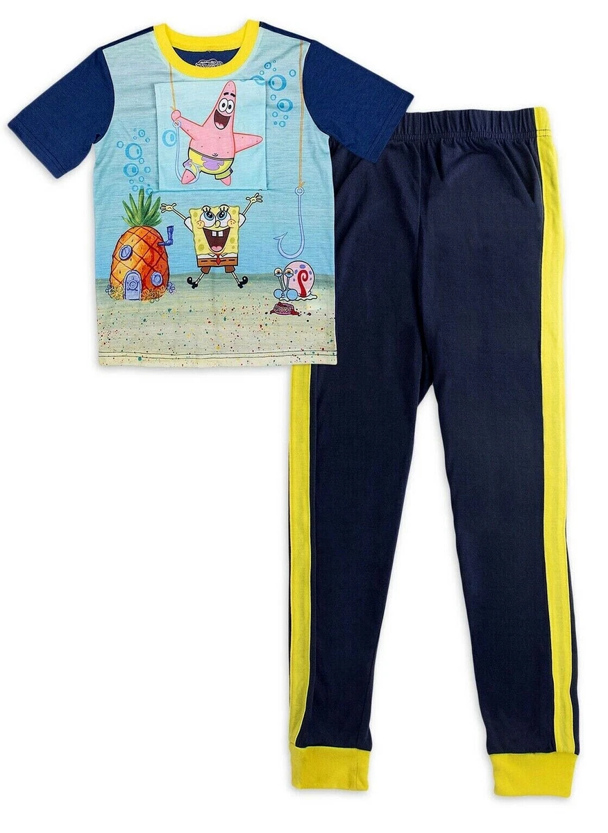 Kids SpongeBob SquarePants Pajamas Pants T Shirt Lounge Sleep Girl Boy 4 5 6 7 8