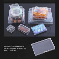 Small Plastic Storage Organizer Box with Hinged Lid 3.74 x 2.48 x 0.55 inches
