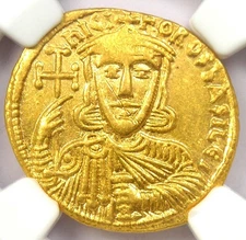 Nicephorus I AV Solidus Gold Coin 802-811 AD - Certified NGC Choice XF (EF)