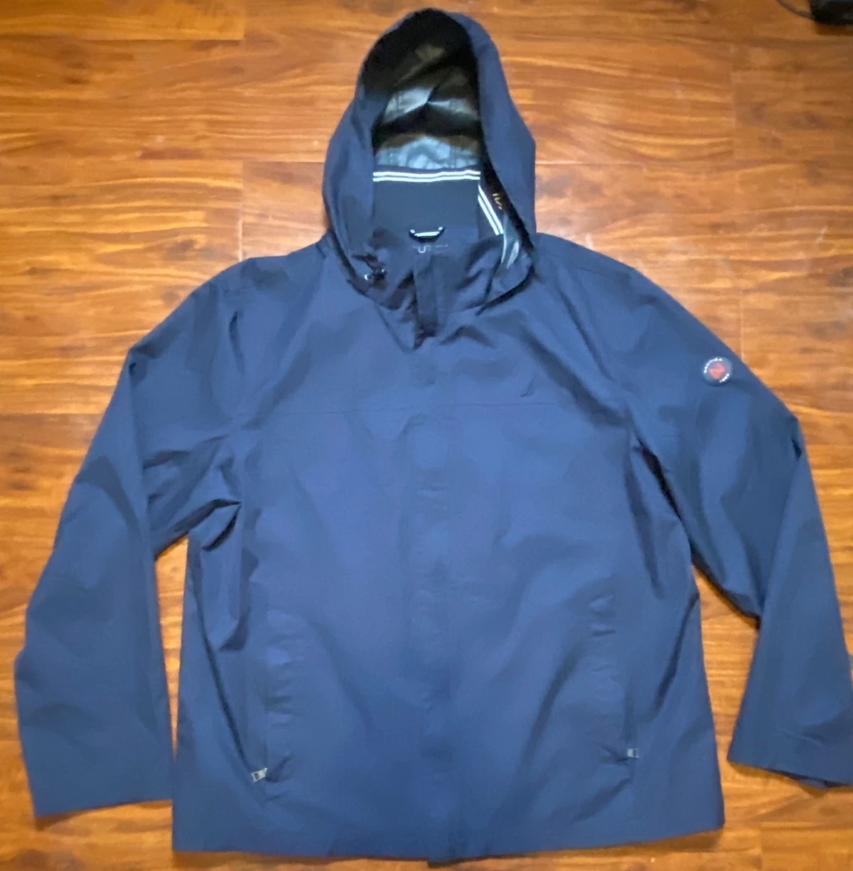 NAUTICA Navy Blue All Weather Purpose Full zip Hooded Jacket SZ 2XL-NWOT