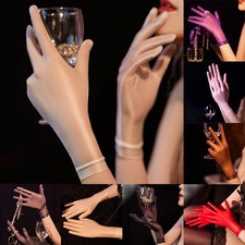 Women Sheer Oil Short Gloves for Dancing and Driving in Various Colors