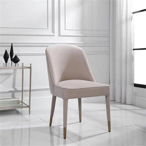 Uttermost Brie 19" Fabric Armless Dining Chairs in Champagne Beige (Set of 2) - Picture 2 of 7