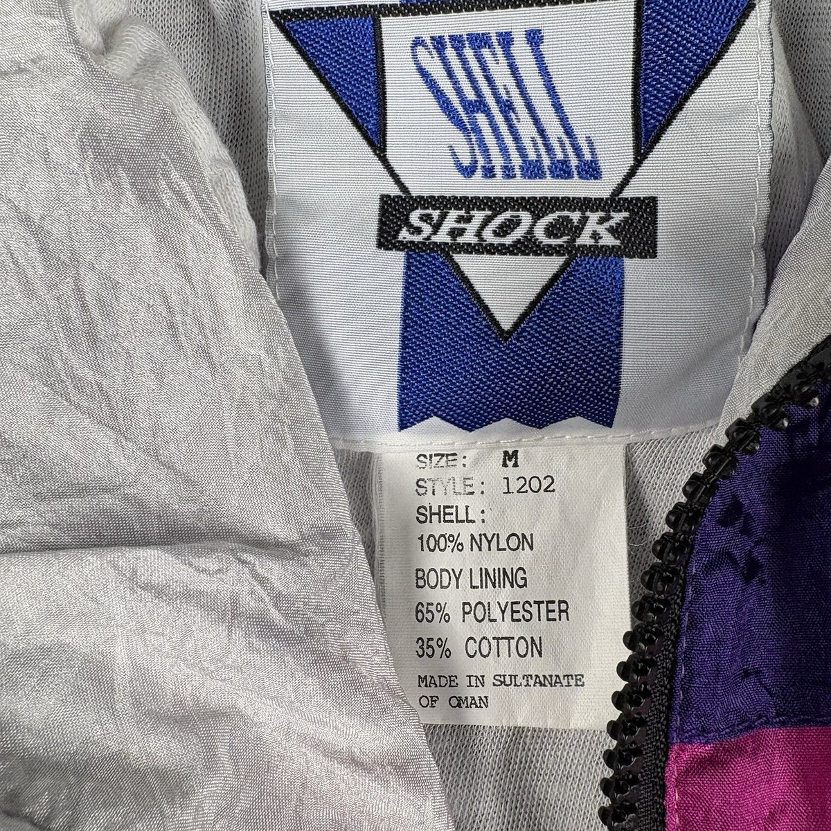 Vintage SHELL SHOCK Windbreaker Women’s Size Medium Track Running Jogging View 4