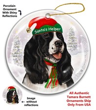Springer Spaniel Santa's Helper Holiday Ornament