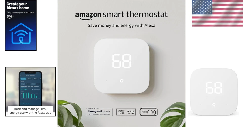 Amazon Smart Thermostat - Energy Efficient Home Control - Image 2 of 4