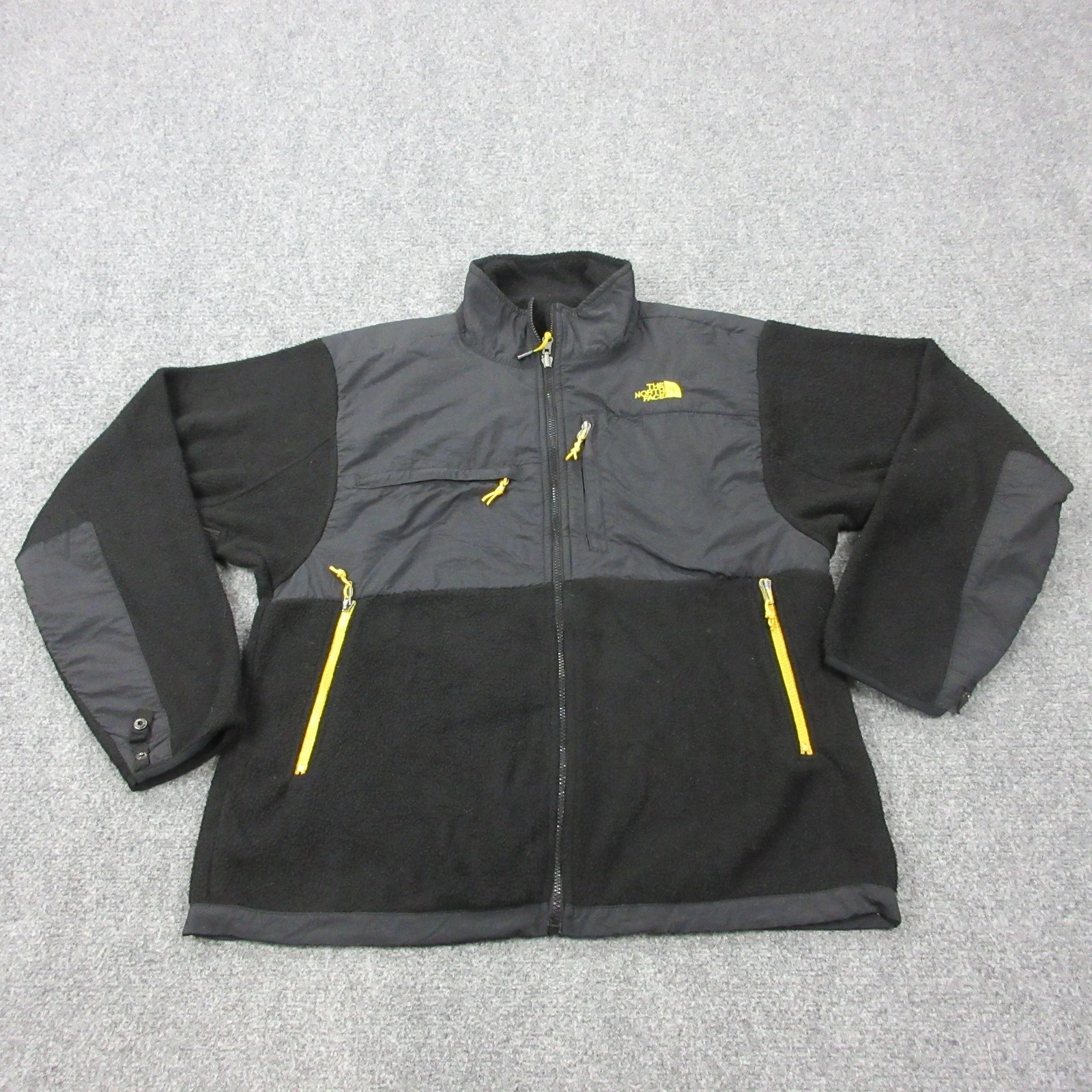 The North Face Fleece Jacket Mens XL Black Gray Polartec Colorblock Full Zip