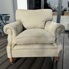 George Smith Short Scroll Arm Signature Chair with Cushion Back for Reupholstery