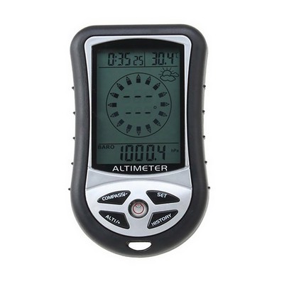 LED Digital Hiking Handheld 8 in 1 Compass Altimeter Barometer Thermometer Clock