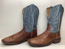 VTG MENS TONY LAMA WESTERN ROPER BROWN SQ TOE BOOTS SIZE 8.5 D