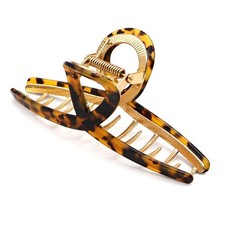 Large Metal Hair Clips Gold Leopard Print Strong Hold French Style Deco
